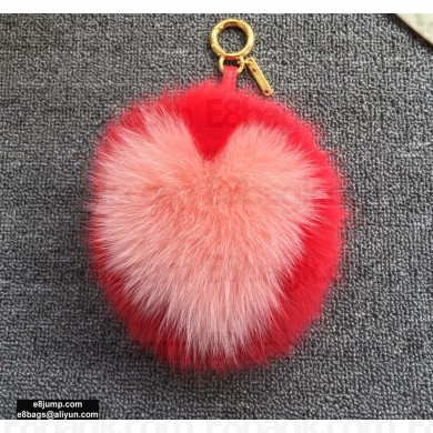 Fendi Fur Pom-pom Bag Charm Heart 03