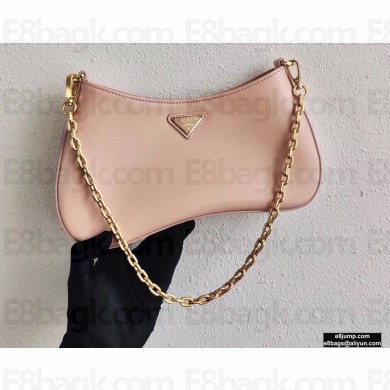 Prada Cleo Brushed Leather Shoulder Bag 1BC148 with Chain Orchid Pink 2020