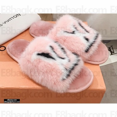 Louis Vuitton Mink Fur Homey Flat Mules Pink 2020