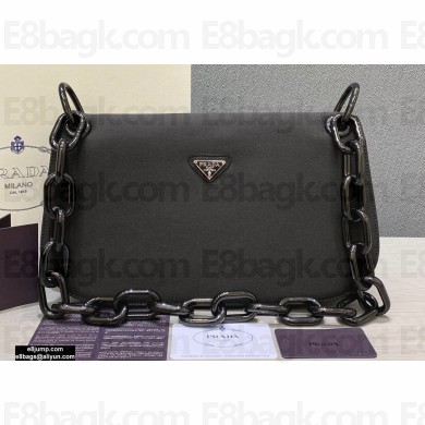 Prada Vintage Chain Shoulder Bag 6690 Fabric Black 2020