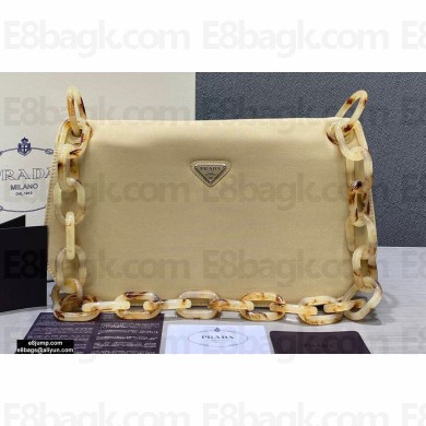 Prada Vintage Chain Shoulder Bag 6690 Fabric Beige 2020