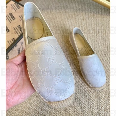 Gucci GG Espadrilles Satin Silver 2020