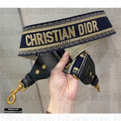 Christian Dior Embroidery Shoulder Strap Blue 2020