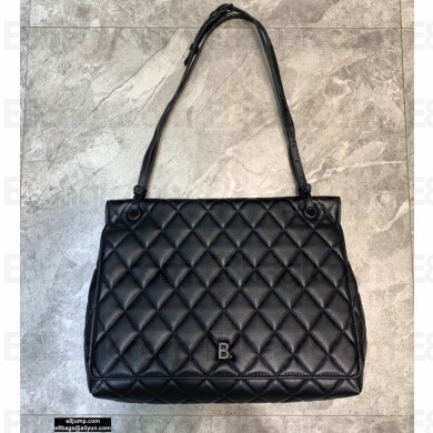 Balenciaga Quilting B. Large Shoulder Bag Black