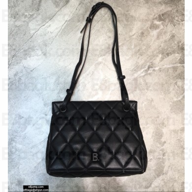Balenciaga Quilting B. Medium Shoulder Bag Black