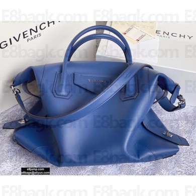 Givenchy Medium Antigona Soft Bag in Smooth Leather Blue 2020