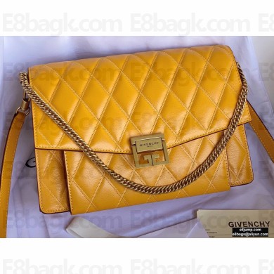 Givenchy Medium GV3 Bag in Diamond Quilted Leather Yellow