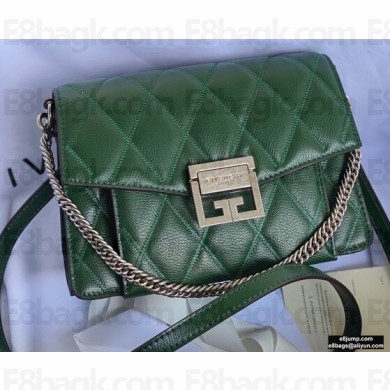Givenchy Small GV3 Bag in Diamond Quilted Leather Green