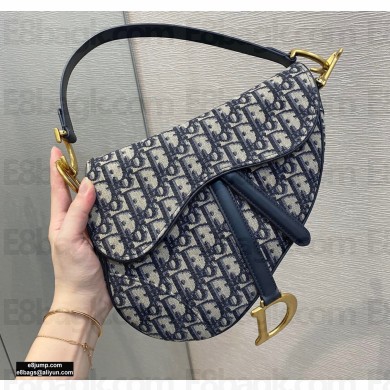 Dior Saddle Bag in Oblique Jacquard Blue