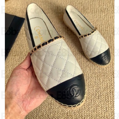 Chanel Lambskin Chain Espadrilles G36966 White 2020