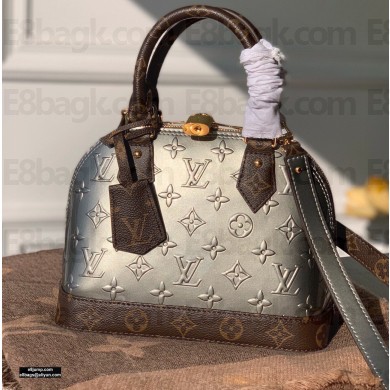 Louis Vuitton Metallic Monogram Vernis Alma BB Bag M90584 Taupe Grey 2020