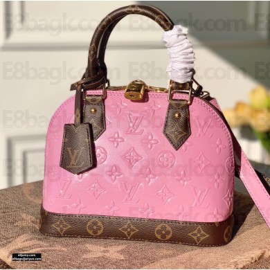 Louis Vuitton Metallic Monogram Vernis Alma BB Bag M90583 Pale Pink 2020