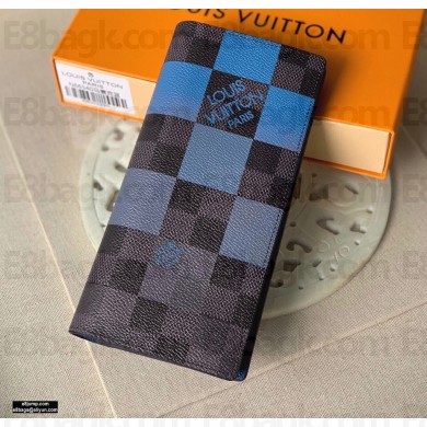 Louis Vuitton Brazza Wallet Damier Graphite Giant Canvas Blue 2020