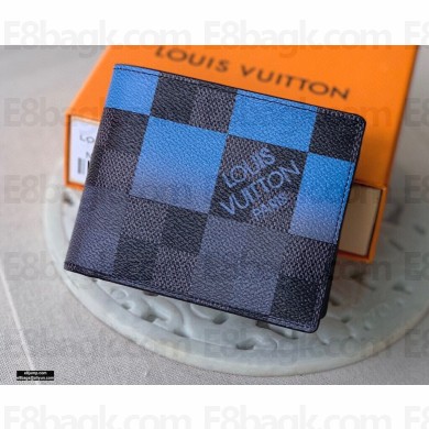 Louis Vuitton Multiple Wallet Damier Graphite Giant Canvas N40414 Blue 2020