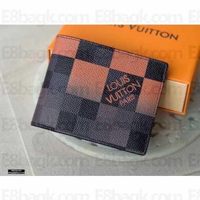 Louis Vuitton Multiple Wallet Damier Graphite Giant Canvas N40423 Orange 2020