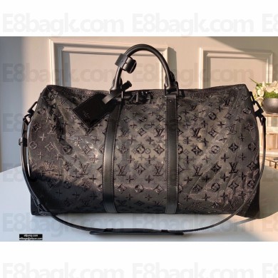 Louis Vuitton Keepall Bandoulière 50 Bag Mesh M53971 Black