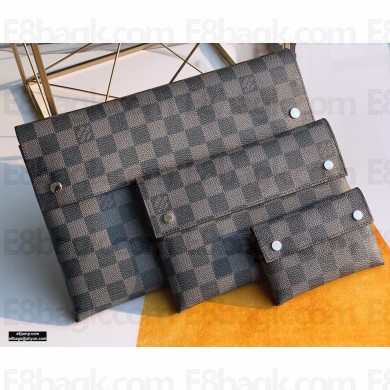 Louis Vuitton Alpha Triple Pouches Bag Damier Graphite Canvas N60255 2020