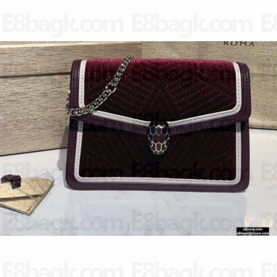 Bvlgari Serpenti Diamond Blast Crossbody Mini Bag Velvet Burgundy