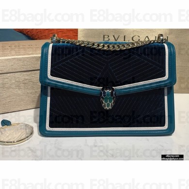 Bvlgari Serpenti Diamond Blast Shoulder Bag Velvet Green