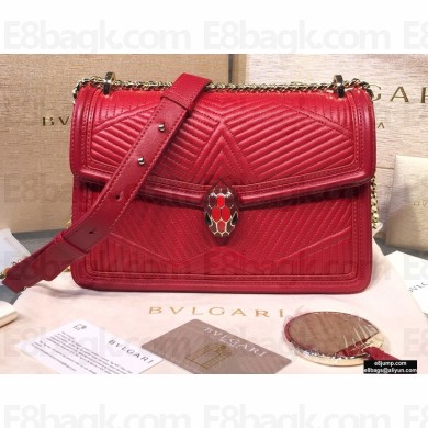 Bvlgari Serpenti Diamond Blast Shoulder Bag Red