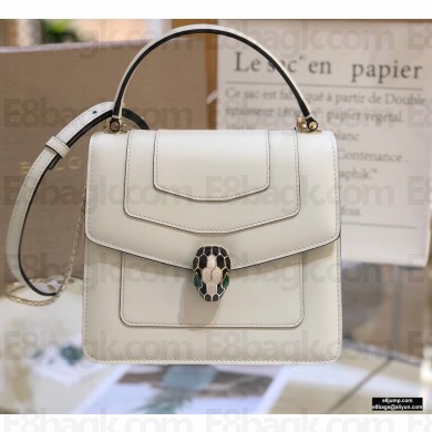 Bvlgari Serpenti Forever Top Handle Crossbody ‎Bag 20cm White