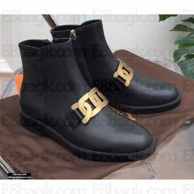 Tod's Kate Ankle Boots in leather with Chain Black