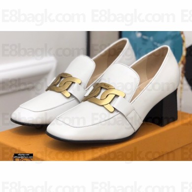 Tod's Heel 6cm Kate Pumps in leather with Chain White