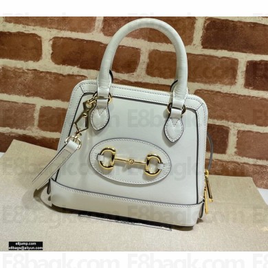 Gucci Horsebit 1955 Mini Top Handle Bag 640716 Leather White 2020