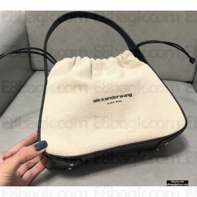 Alexander Wang Ryan Drawstring Dust Small Shoulder Bag Canvas White