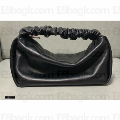 Alexander Wang Scrunchie Top Handle Shoulder Bag Leather Black