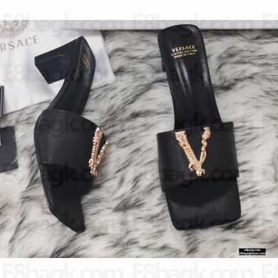 Versace Virtus Mid-Heel 6cm Mules Black 2020