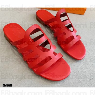 Hermes Chaine D'ancre Camelia Sandals Red