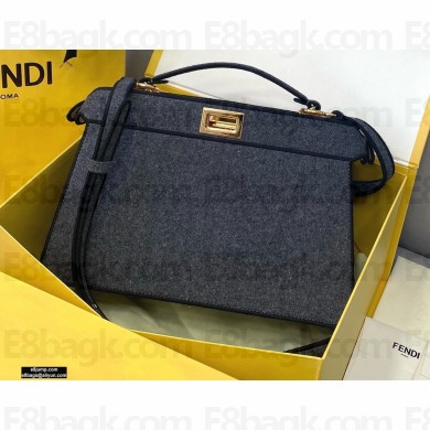 Fendi Gray Flannel Peekaboo ISEEU East-West Bag 2021