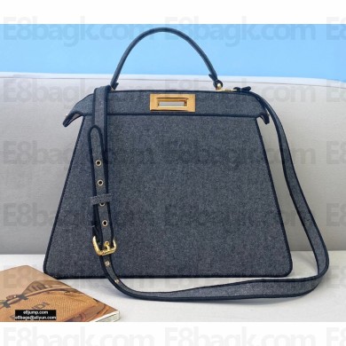 Fendi Gray Flannel Peekaboo ISEEU Medium Bag 2021