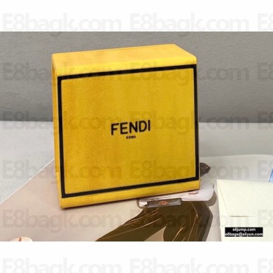 Fendi Leather Box Key Ring Bag Charm Yellow 2021