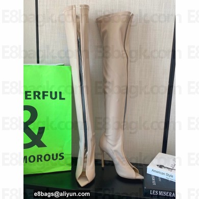 Gianvito Rossi Heel 10.5cm FABRIC and TPU HIROKO CUISSARD Thigh-high Boots Nude 2022