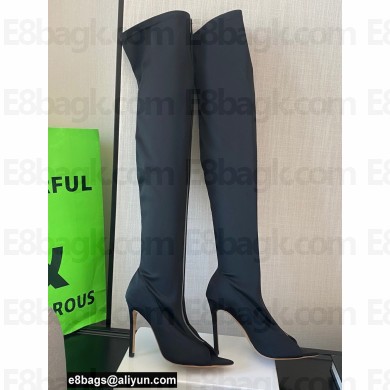 Gianvito Rossi Heel 10.5cm FABRIC and TPU HIROKO CUISSARD Thigh-high Boots Black 2022