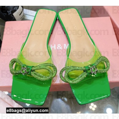 Mach & Mach Crystal Double Bow Slides PVC Green 2022