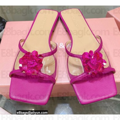 Mach & Mach Rose Flower Slides PVC Fuchsia 2022