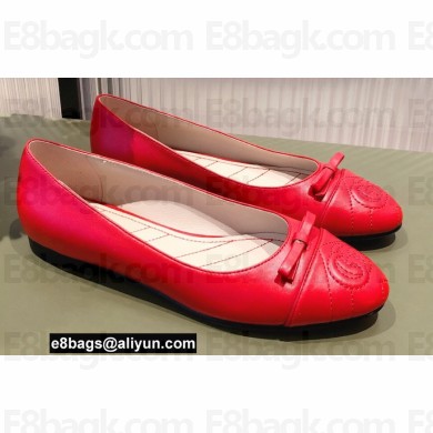 Gucci ballet flats with Double G 680878 Red 2022