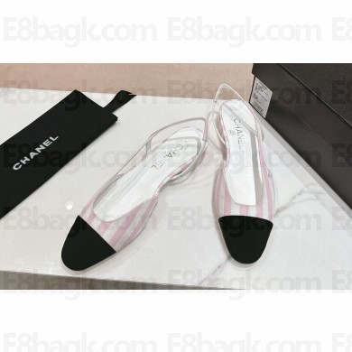 CHANEL  Flats heel 1.5cm Pink/white 2024