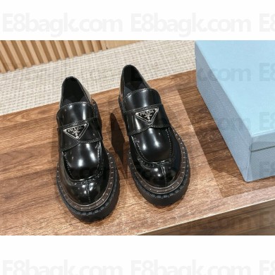 Prada Chocolate  glazed Leather loafer black 2024