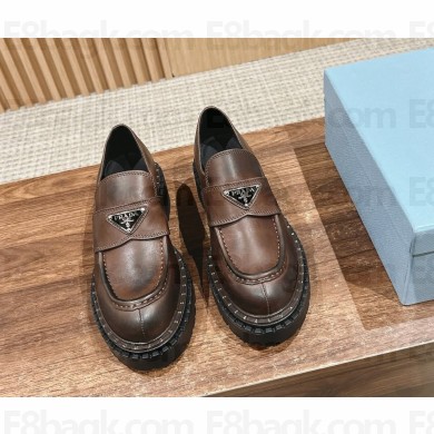 Prada Chocolate Leather loafer brown 2024