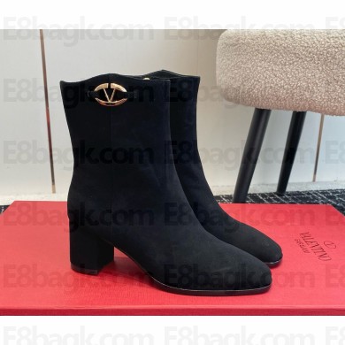 VALENTINO GARAVANI VLOGO suede SIGNATURE CALFSKIN ANKLE BOOT black 2024