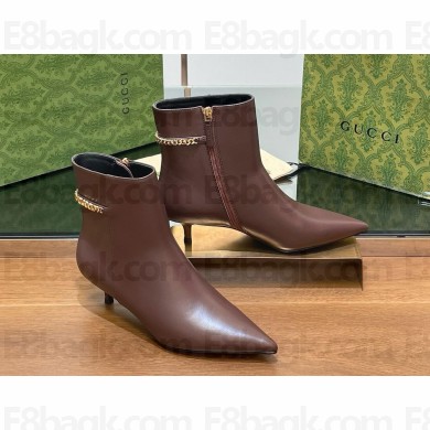 GUCCI  Signoria ankle boots heel 4.5 brown 2024