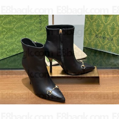 GUCCI Buckled ankle boots heel 10.5cm  Black 2024