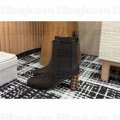 Dior Icon Heeled Ankle Boot Black leather  heel 8cm 2024