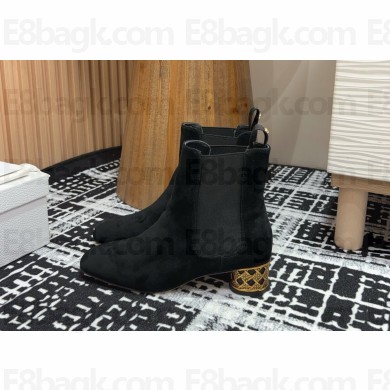 Dior Icon Heeled Ankle Boot Black Suede Goatskin heel 4cm 2024