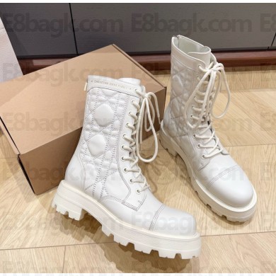 Dior D-Unit Ankle Boot white Quilted Cannage Calfskin 2024