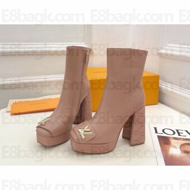 Louis Vuitton HEEL 12CM Shake Ankle Boot pink IN PATENT LEATHER 2024